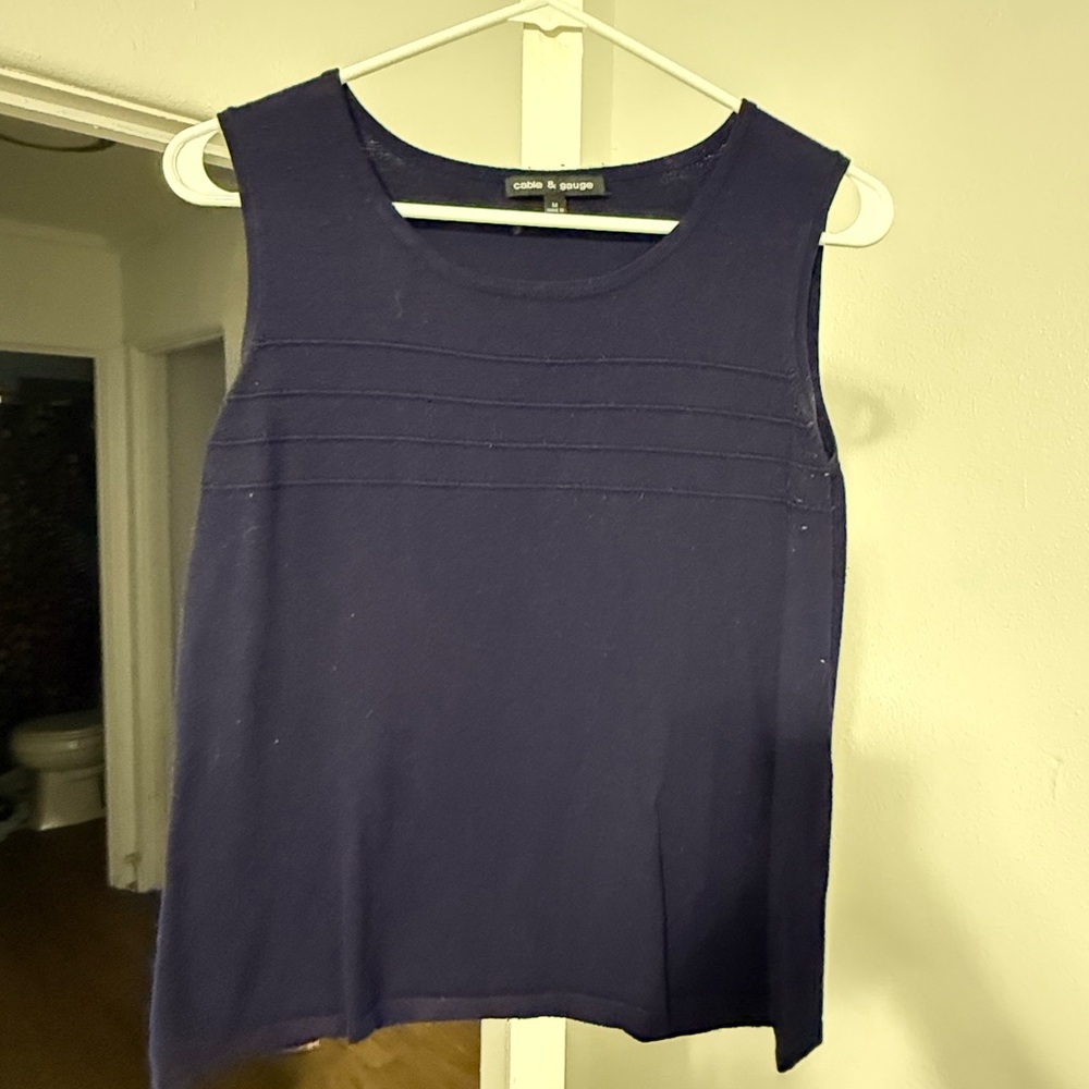 Cable & Gauge Navy Tank Top